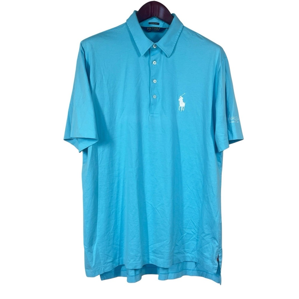 Ralph Lauren Polo Golf Short Sleeve Lisle Polo Mens XL Blue Big Pony Logo Preppy